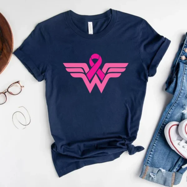 Superhero breast cancer awareness t-shirt.