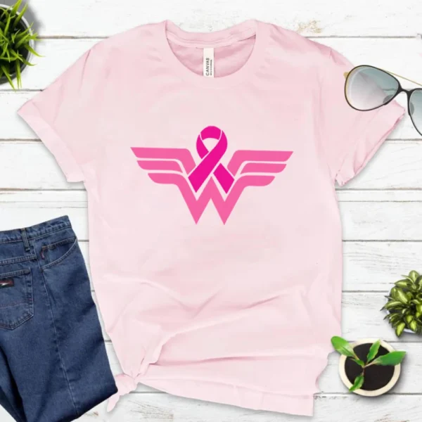 Superhero breast cancer awareness t-shirt.