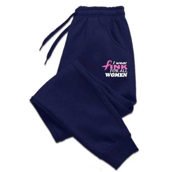 A pair of Men's Sweat Pants with the words i'm a breast cancer woman.